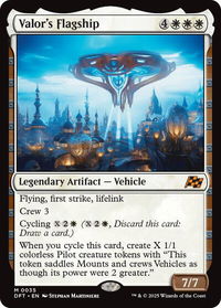 Valor's Flagship - Aetherdrift (DFT) #35 - Mythic Magic: The Gathering Trading Card