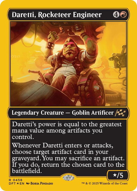 Daretti, Rocketeer Engineer (First-Place Foil) - Aetherdrift Magic: The Gathering trading card