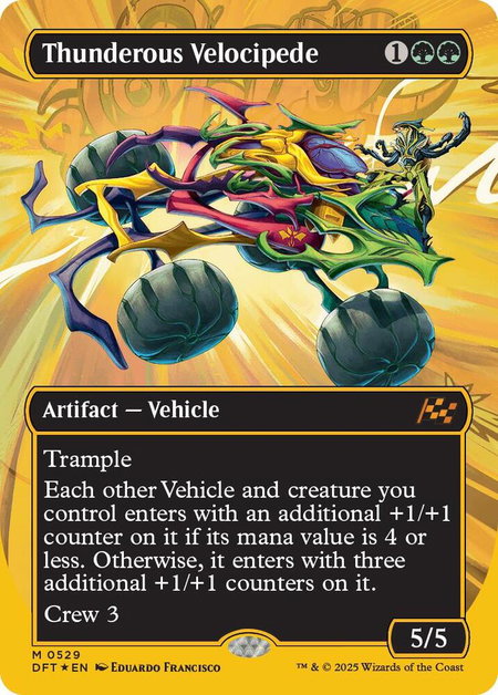 Thunderous Velocipede (Borderless) (First-Place Foil) - Aetherdrift Magic: The Gathering trading card