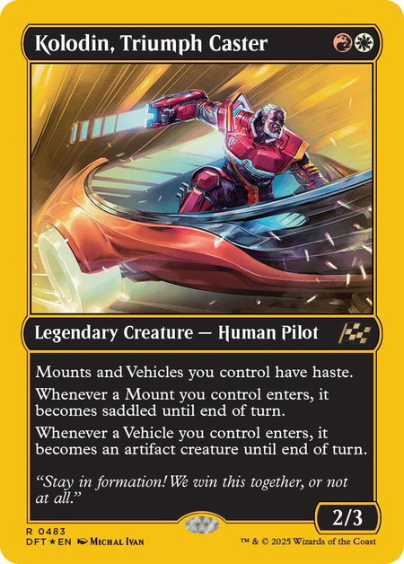 Kolodin, Triumph Caster (First-Place Foil) - Aetherdrift Magic: The Gathering trading card