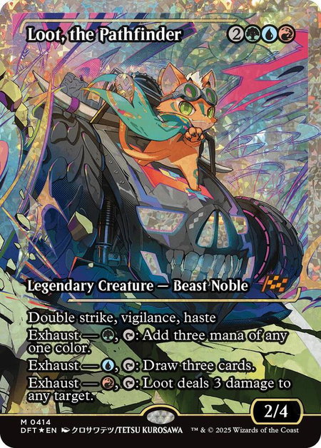 Loot, the Pathfinder (Showcase) (Fracture Foil) - Aetherdrift Magic: The Gathering trading card