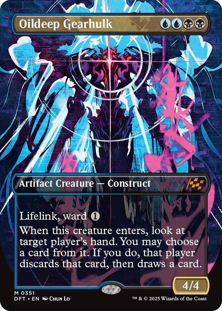 Oildeep Gearhulk (Borderless) - Aetherdrift Magic: The Gathering trading card