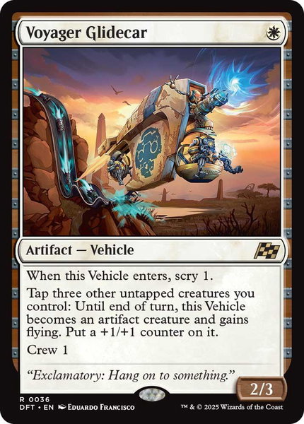 Voyager Glidecar trading card from Aetherdrift Voyager Glidecar - Aetherdrift Magic: The Gathering trading card