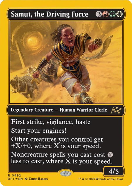 Samut, the Driving Force (First-Place Foil) - Aetherdrift Magic: The Gathering trading card