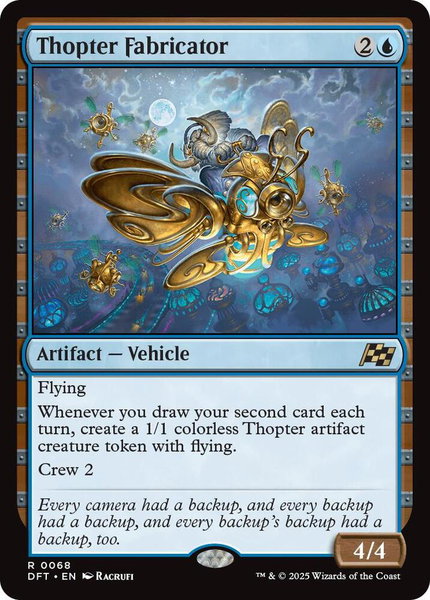 Thopter Fabricator trading card from Aetherdrift Thopter Fabricator - Aetherdrift Magic: The Gathering trading card