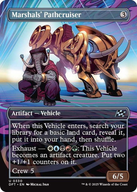Marshals' Pathcruiser (Borderless) - Aetherdrift Magic: The Gathering trading card
