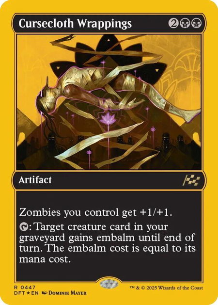 Cursecloth Wrappings (First-Place Foil) - Aetherdrift Magic: The Gathering trading card