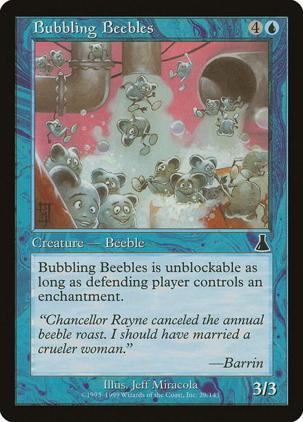 Bubbling Beebles trading card from Urza's Destiny Bubbling Beebles - Urza's Destiny Magic: The Gathering trading card