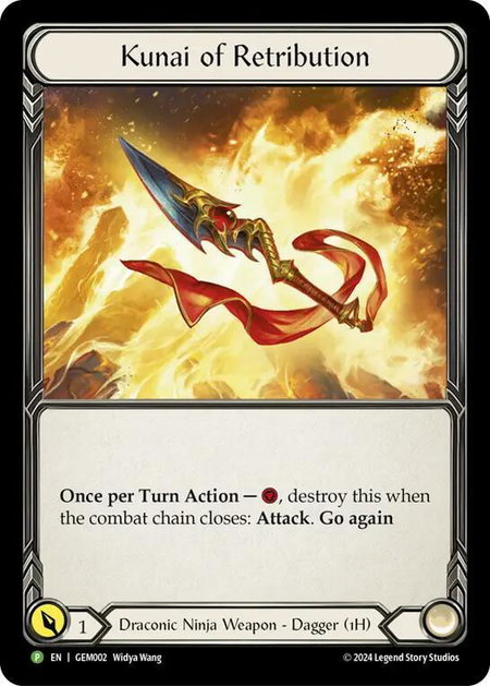 Kunai of Retribution - GEM002 - GEM Pack 1 Flesh and Blood trading card
