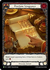 Proclaim Vengeance - GEM018 - GEM Pack 1 (GEM) #GEM018 - Promo Flesh and Blood Trading Card
