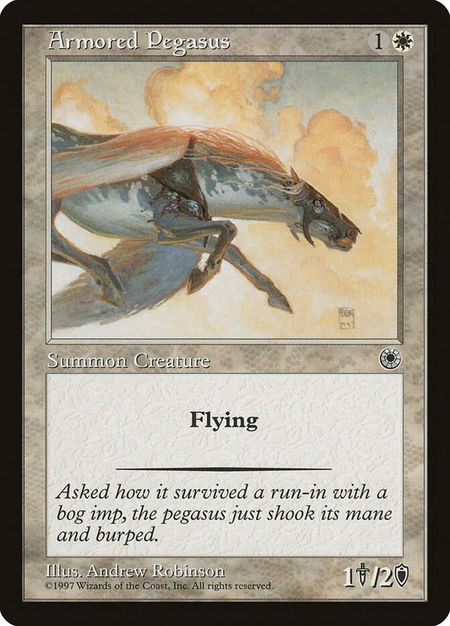 Armored Pegasus - Portal Magic: The Gathering trading card