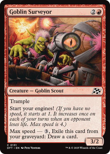 Goblin Surveyor - Aetherdrift Magic: The Gathering trading card