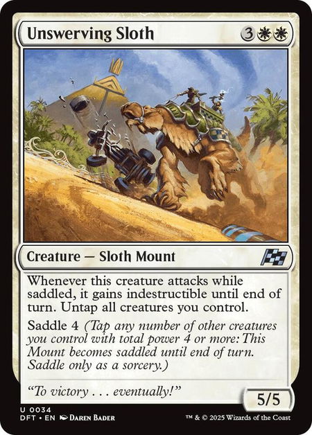Unswerving Sloth - Aetherdrift Magic: The Gathering trading card