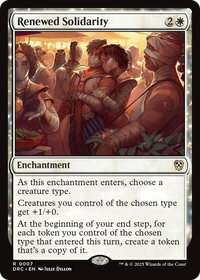 Renewed Solidarity - Commander: Aetherdrift (DRC) #7 - Rare Magic: The Gathering Trading Card