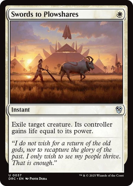 Swords to Plowshares - Commander: Aetherdrift Magic: The Gathering trading card
