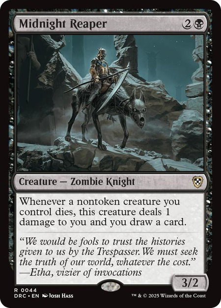 Midnight Reaper - Commander: Aetherdrift Magic: The Gathering trading card