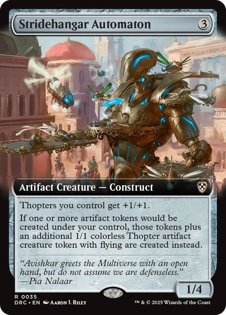 Stridehangar Automaton (Extended Art) - Commander: Aetherdrift Magic: The Gathering trading card