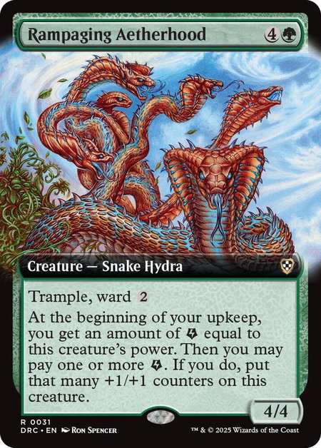 Rampaging Aetherhood (Extended Art) - Commander: Aetherdrift Magic: The Gathering trading card