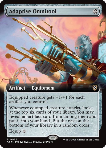 Adaptive Omnitool (Extended Art) - Commander: Aetherdrift Magic: The Gathering trading card