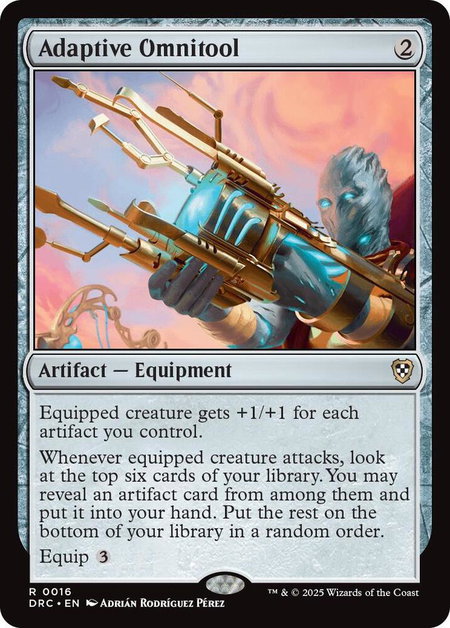 Adaptive Omnitool trading card from Commander: Aetherdrift Adaptive Omnitool - Commander: Aetherdrift Magic: The Gathering trading card