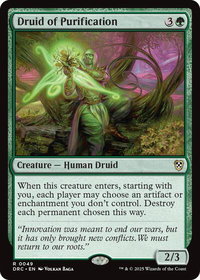 Druid of Purification - Commander: Aetherdrift (DRC) #49 - Rare Magic: The Gathering Trading Card