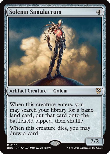 Solemn Simulacrum - Commander: Aetherdrift Magic: The Gathering trading card