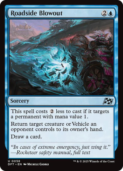 Roadside Blowout trading card from Aetherdrift Roadside Blowout - Aetherdrift Magic: The Gathering trading card