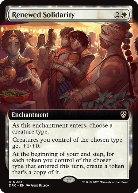 Renewed Solidarity (Extended Art) - Commander: Aetherdrift Magic: The Gathering trading card