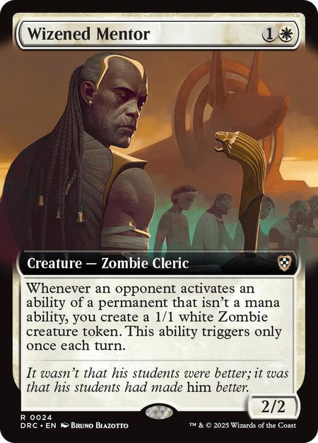 Wizened Mentor (Extended Art) - Commander: Aetherdrift Magic: The Gathering trading card