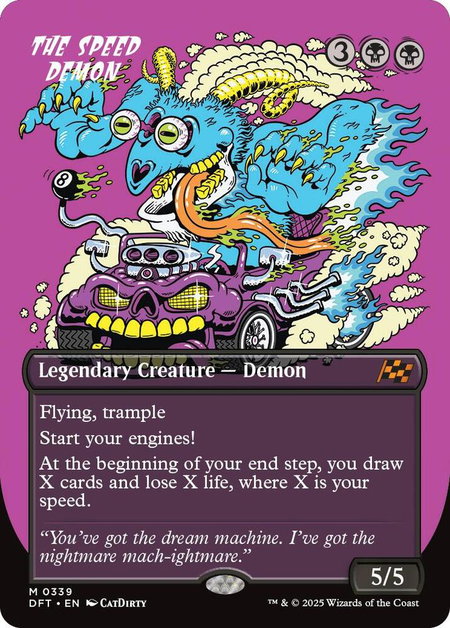 The Speed Demon (Borderless) - Aetherdrift Magic: The Gathering trading card