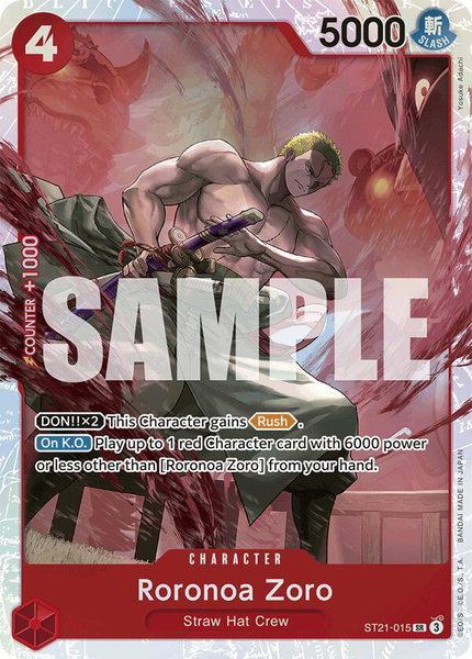 Roronoa Zoro trading card from Starter Deck EX: Gear 5 Roronoa Zoro - Starter Deck EX: Gear 5 One Piece trading card