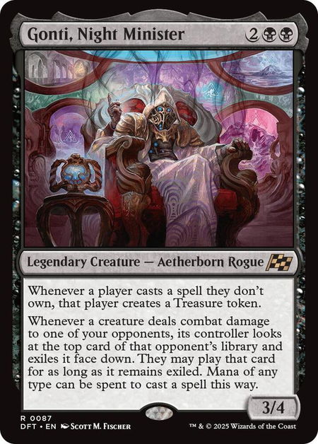 Gonti, Night Minister - Aetherdrift Magic: The Gathering trading card