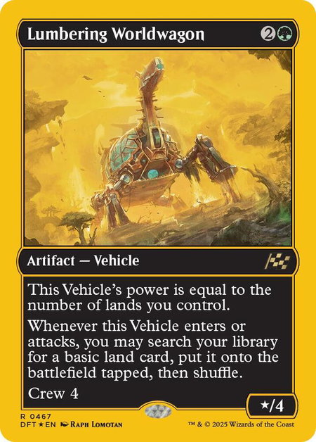 Lumbering Worldwagon (First-Place Foil) - Aetherdrift Magic: The Gathering trading card