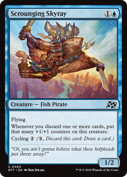Scrounging Skyray - Aetherdrift Magic: The Gathering trading card