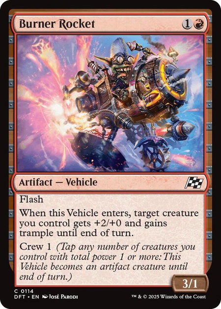 Burner Rocket - Aetherdrift Magic: The Gathering trading card