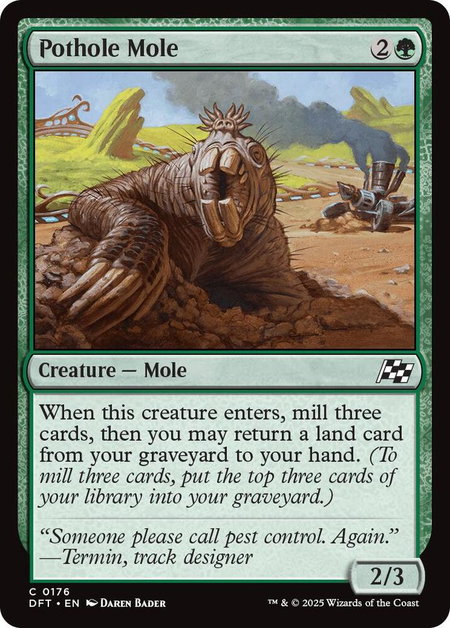 Pothole Mole - Aetherdrift Magic: The Gathering trading card