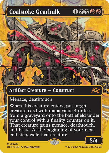 Coalstoke Gearhulk (Borderless) (First-Place Foil) - Aetherdrift Magic: The Gathering trading card