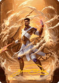 Basri, Tomorrow's Champion Art Card (Gold-Stamped Signature) - Art Series: Aetherdrift (AADFT) #9 - Special Magic: The Gathering Trading Card