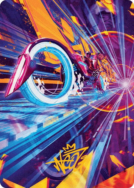 Spotcycle Scouter Art Card (Gold-Stamped Signature) - Art Series: Aetherdrift Magic: The Gathering trading card