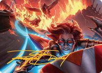 Outpace Oblivion Art Card (Gold-Stamped Signature) - Art Series: Aetherdrift (AADFT) #24 - Special Magic: The Gathering Trading Card