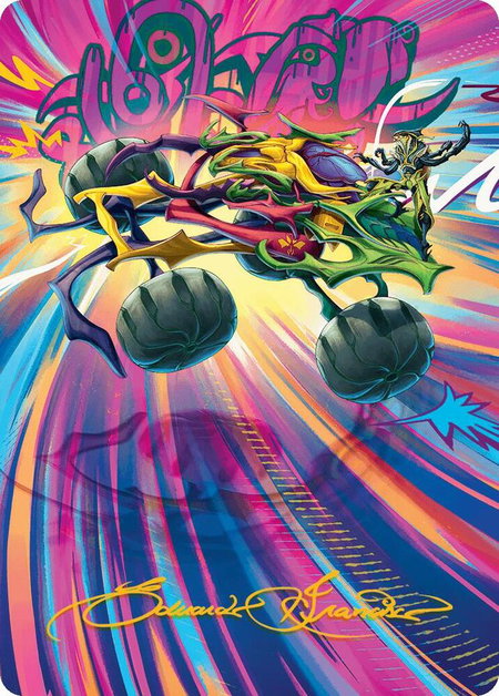 Thunderous Velocipede Art Card (Gold-Stamped Signature) - Art Series: Aetherdrift Magic: The Gathering trading card