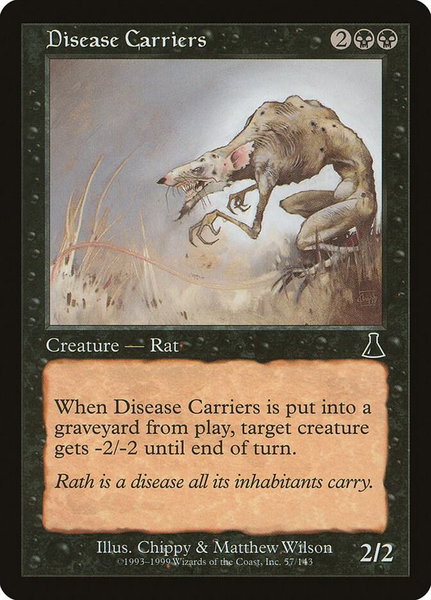 Disease Carriers trading card from Urza's Destiny Disease Carriers - Urza's Destiny Magic: The Gathering trading card
