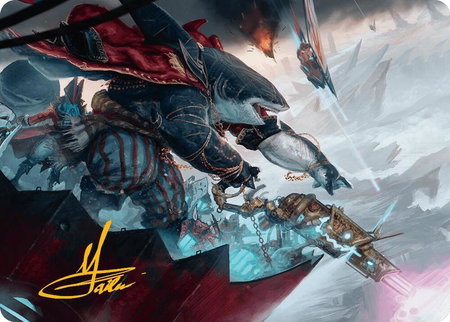 Captain Howler, Sea Scourge Art Card (16/54) (Gold-Stamped Signature) - Art Series: Aetherdrift Magic: The Gathering trading card