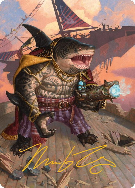 Captain Howler, Sea Scourge Art Card (4/54) (Gold-Stamped Signature) - Art Series: Aetherdrift Magic: The Gathering trading card