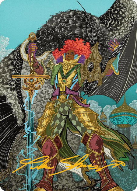 Caradora, Heart of Alacria Art Card (3/54) (Gold-Stamped Signature) - Art Series: Aetherdrift Magic: The Gathering trading card