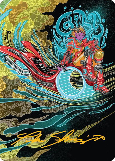 Cloudspire Skycycle Art Card (Gold-Stamped Signature) - Art Series: Aetherdrift Magic: The Gathering trading card