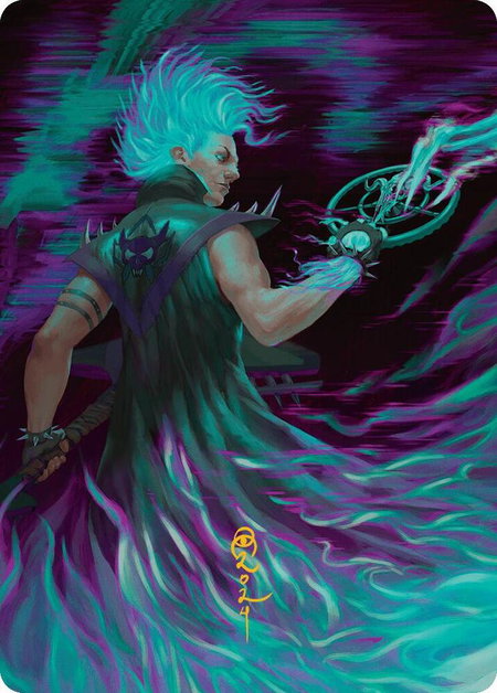 Winter, Cursed Rider Art Card (Gold-Stamped Signature) - Art Series: Aetherdrift Magic: The Gathering trading card