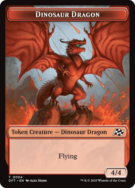 Dinosaur Dragon // Treasure Double-Sided Token - Aetherdrift Magic: The Gathering trading card