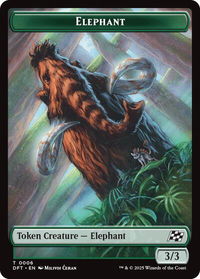 Elephant // Zombie (0003) Double-Sided Token - Aetherdrift (DFT) #6 // 3 - Token Magic: The Gathering Trading Card