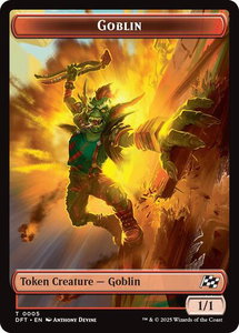 Goblin // Thopter (0010) Double-Sided Token - Aetherdrift (DFT) #5 // 10 - Token Magic: The Gathering Trading Card